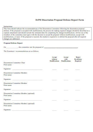 Dissertation Proposal Report Form