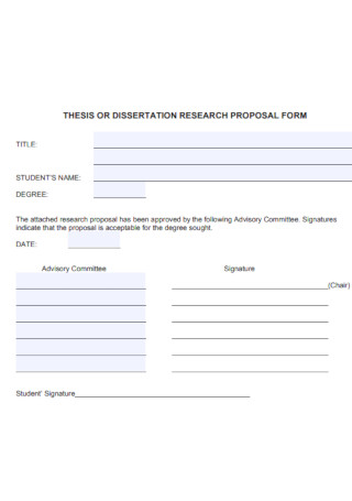 Dissertation Research Proposal Form