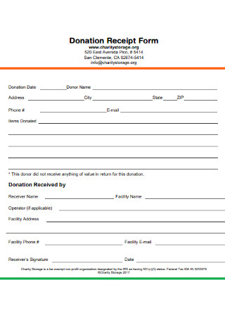 Donation Receipt Form