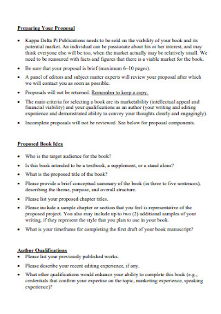 Education Book Proposal Template