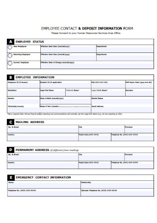 Employee Contact Form Template