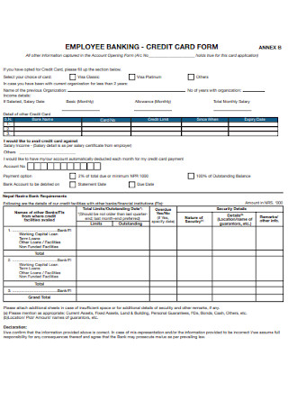 Employee Credit Card Form
