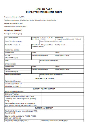 Employee Enrollment Form