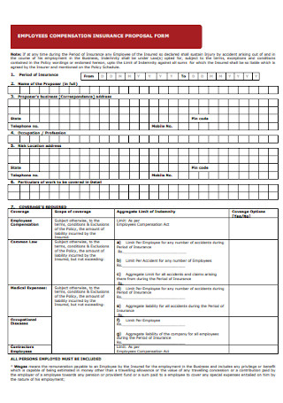 Employee Insurance Proposal Form