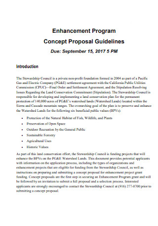 Enhancement Program Concept Proposal