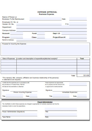 Expense Approval Form