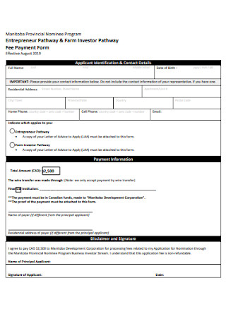Fee Payment Form