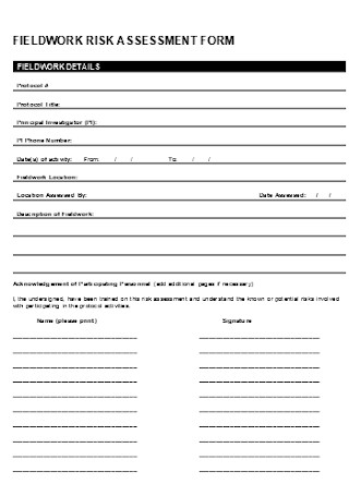 Field Work Assessment Form