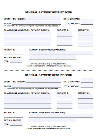 General Payment Receipt Form