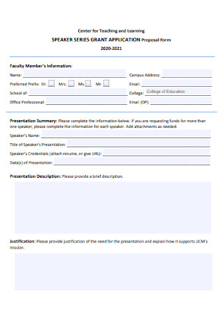 Grant Application Proposal Form
