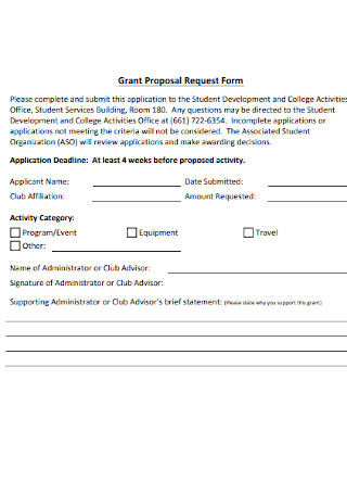 Grant Proposal Request Form