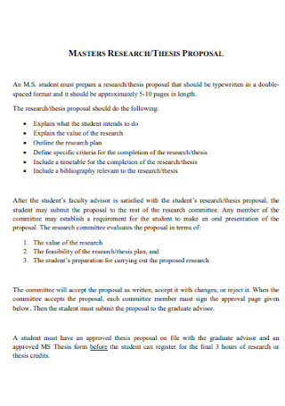 Master Research Thesis Proposal