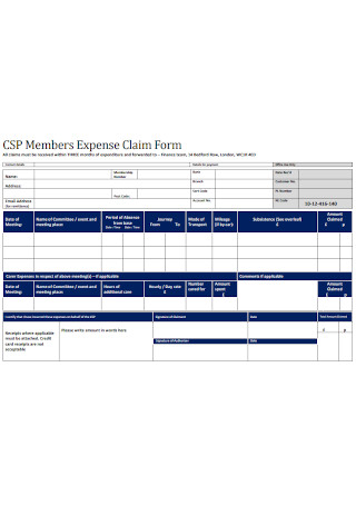 Members Expense Claim Form