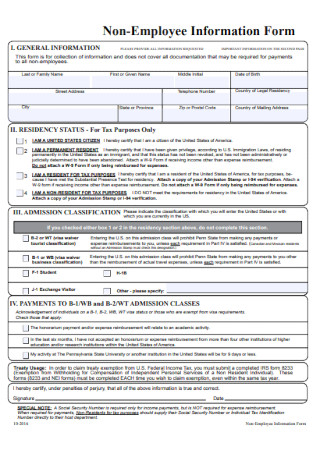 Non Employee Information Form