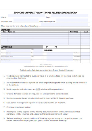 Non Travel Related Expense Form