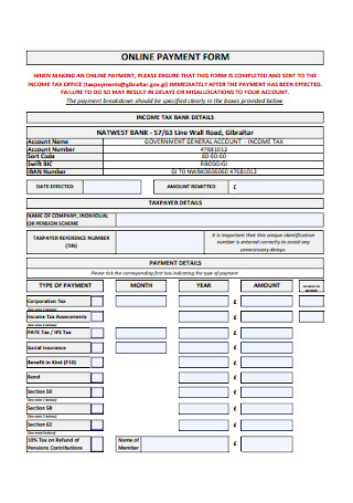 Online Payment Form Template