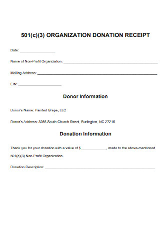 Organization Donation Receipt