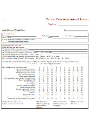 Pelvic Pain Assessment Form