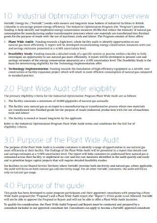 Plant Wide Audit Proposal
