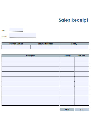 Printable Sales Receipt Template