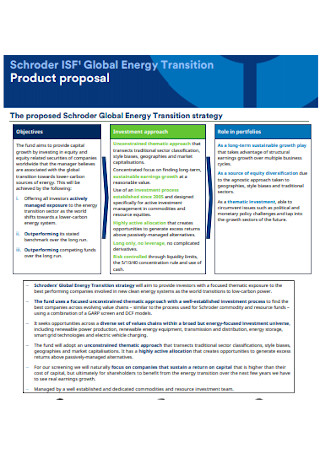 Product Investment Proposal Template
