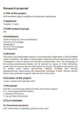 Project Research Proposal