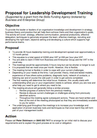 Proposal for Leadership Development Training