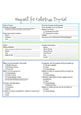 Request for Catering Proposal