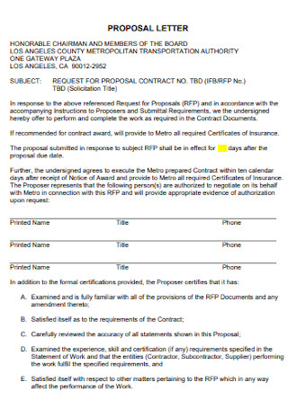 Sample Proposal Letter Template