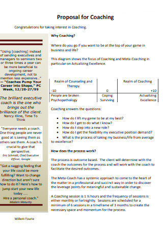 Sample Proposal for Coaching Template