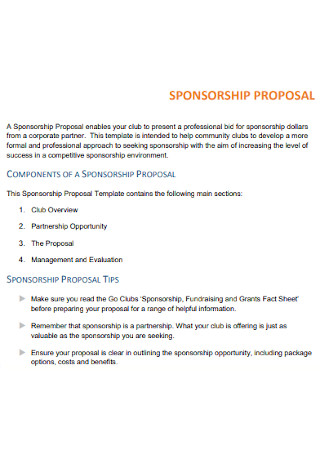Sample Sponsorship Proposal Template