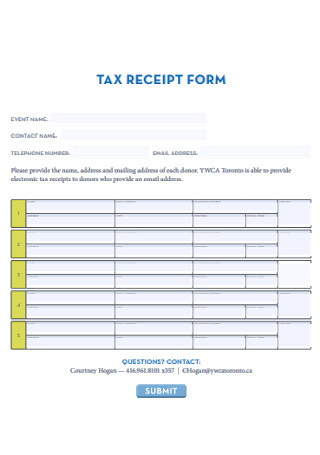 Sample Tax Receipt Template