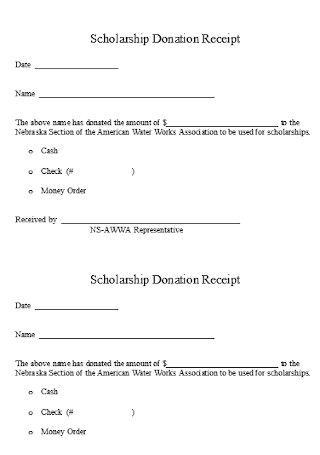 Scholarship Donation Receipt