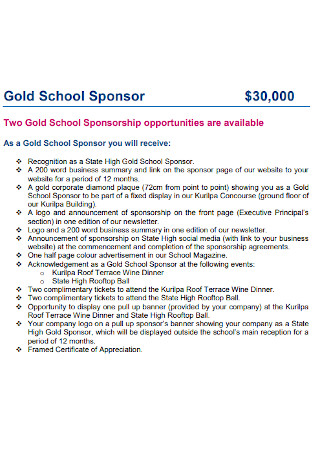 School Sponorship Proposal