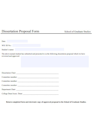 School of Graduate Dissertation Proposal Form