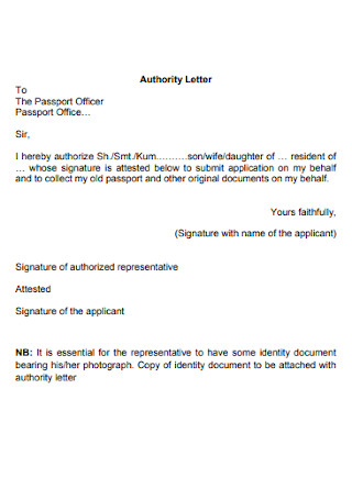 Simple Authority Letter Template