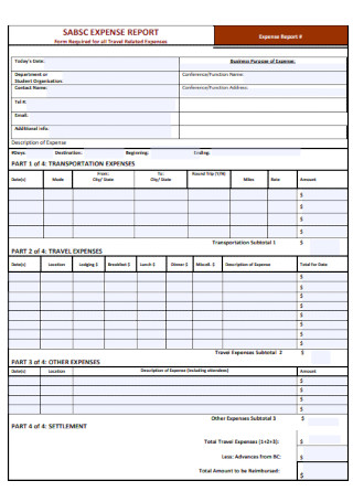Simple Expense Form Template