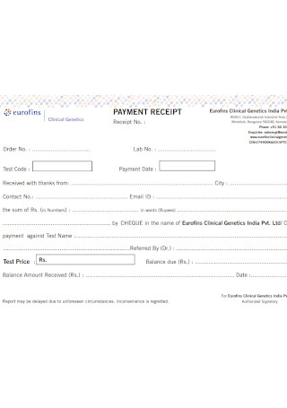 Simple Payment Receipt Template