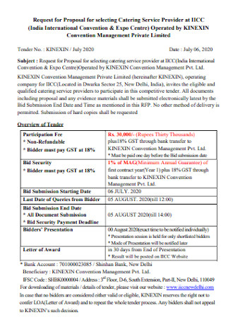 Standard Catering Proposal Template