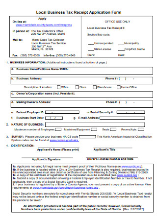 Tax Receipt Application Form