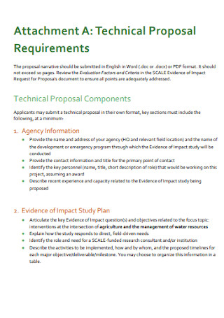 Technical Proposal Requirements Template