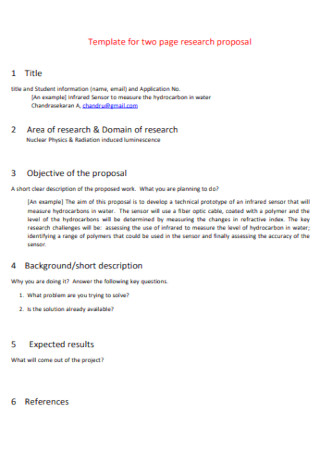 Two Page Research Proposal