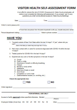 Visitor Health Assessment Form