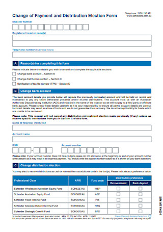 f Payment and Distribution Election Form