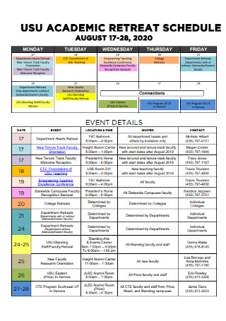 Academic Retreat Schedule