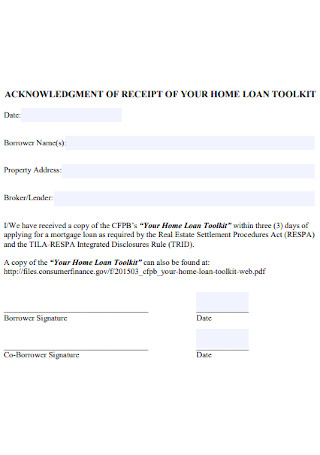 Basic Loan Receipt Template