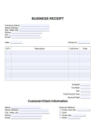 24+ SAMPLE Business Receipts in PDF | MS Word