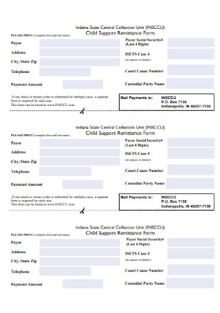 Child Support Remittance Form 