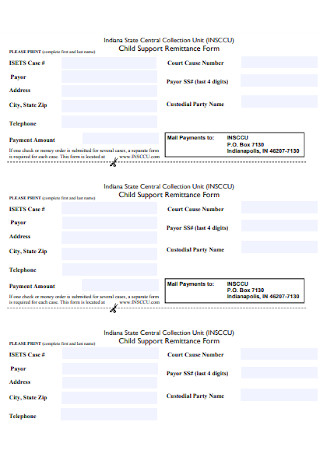Child Support Remittance Form Template