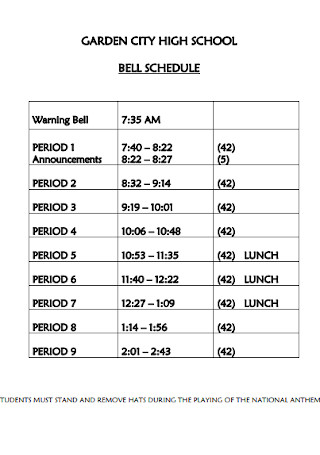 City High School Schedule